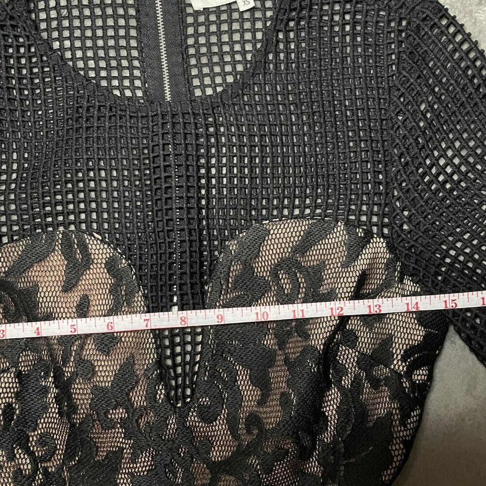 ELLIATT Velocity Black Net Lace Floral Cocktail Dress Size XS - Picture 4 of 6